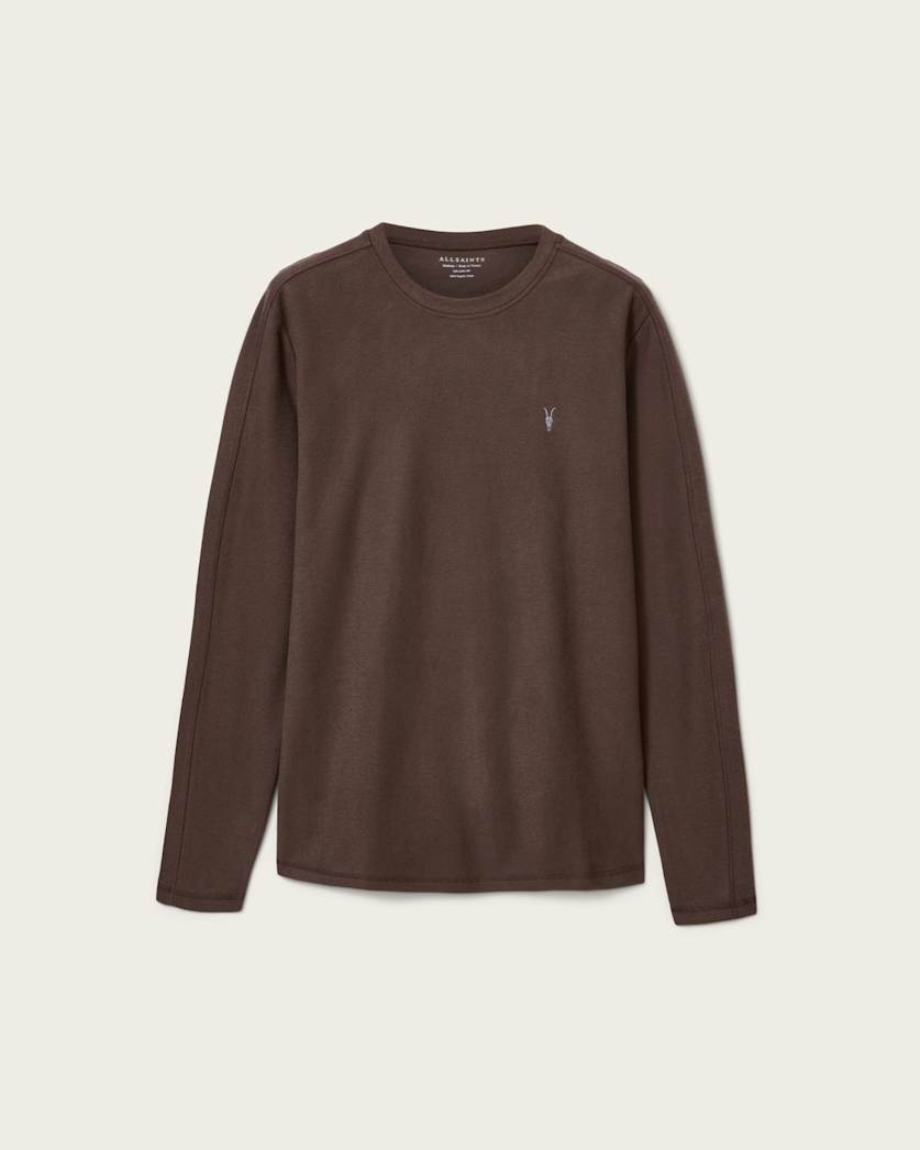 Rowe Long Sleeve Ramskull Crew Bitter Brown | ALLSAINTS